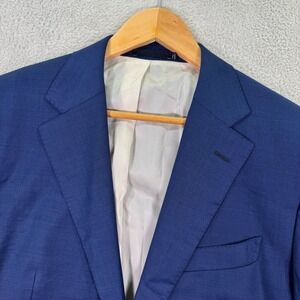SuitSupply Mens 40L Zignone Pure Wool S110s Blazer Jacket Bright Blue casual GUC